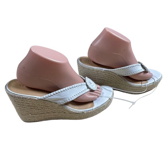 Jack Rogers Rowan Leather Platform Wedge Sandal White Women's Size 10M NWOB - Picture 5 of 9